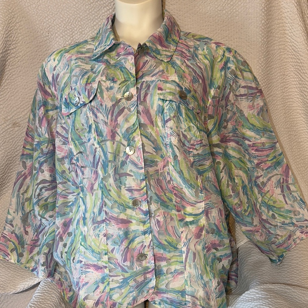 Ruby Rd. Multicolor Abstract Print Top - image 1